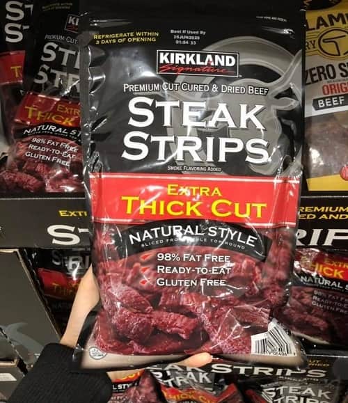 Thịt bò khô Kirkland Steak Stripes review-2